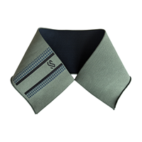 Col tricoté côtelé avec monogramme jacquard pour polo, vêtements de sport, uniforme, en coton et élasthanne