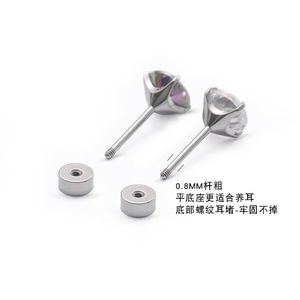 ต่างหูแฟชั่นทรงกลมประดับ<span class=keywords><strong>เพชร</strong></span>ซิคอน 5A สีสันสดใส วัสดุไทเทเนียม ASTM F136 สำหรับเจาะกระดูกแบบแบน เหมาะสำหรับผู้หญิง - Product Image 5