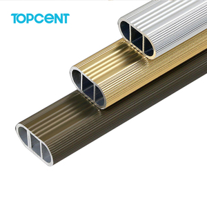 Rails de transport en alliage d'aluminium Topcent, supports de tuyaux, quincaillerie pour armoires à portes coulissantes, tubes plats, tiges de support pour armoires - Product Image 3