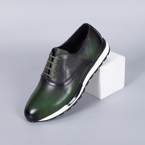 Men's Genuine Leather Oxfords Pointed Toe <b>Height</b> <b>Increasing</b> Office Career Dress <b>Shoes</b> Solid Color Rubber Outsole - Product Image 3