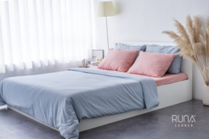 Muted <b>Plum</b> <b>Bedding</b> Set 4 PCS 100% High-Quality Washed Cotton 2 Pillow Cover Duvet Cover Bed Sheet Cover Natural Eco-Friendly - Product Image 3