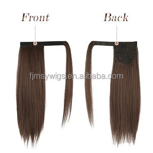 Coda di cavallo dritta estensione naturale lunghe code di cavallo avvolgono la <span class=keywords><strong>Clip</strong></span> in coda di cavallo pezzo capelli sintetici - Product Image 4