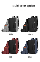 3 en 1 Mochilas para computadora portátil de gran capacidad Computadora impermeable 3 Set para hombres Bolsas de viaje al aire libre Hombro de oficina con USB Men'bags