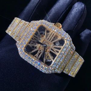 Montre automatique mécanique de luxe personnalisée de haute qualité pour plongeur, cadran en cristal saphir, moissanite, style hip-hop, lumineuse, étanche 50 bars - Product Image 2