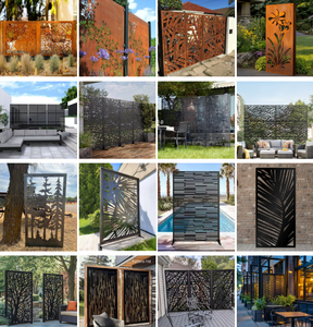 Panneaux de jardin et séparateurs de pièce autoportants en métal résistant aux intempéries, style Art Déco, pour usage intérieur/extérieur, personnalisables - Product Image 5