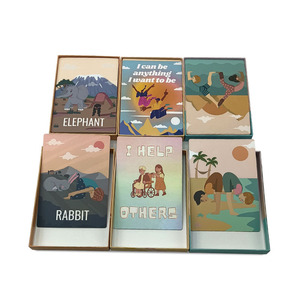 Personnalisé 350GSM Mat Lamination Conception Impression Apprentissage Différents Animaux Sport Exercice Poses Entraînement Fitness Yoga Cartes Pour Enfants - Product Image 4