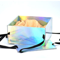 Boîte cadeau rigide avec poignée en ruban laminé au laser personnalisée pour l'emballage de produits haut de gamme et la présentation de l'image de marque