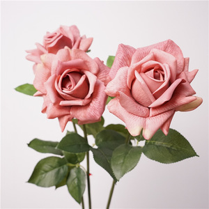 Flor Artificial Realista de Alta Calidad, Rosa Austin Individual, Decoración de Mesa para Interiores, Flor Artificial para Bodas - Product Image 1