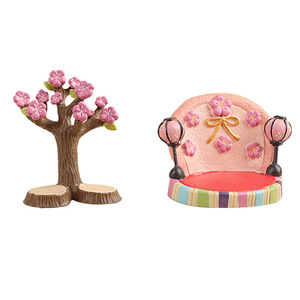 Japanese Style Zakka Resin Figurines Cherry Blossom Tree Rabbit Bear Desktop Decor Living Room Home Decoration Multi Piece Set - Product Image 5