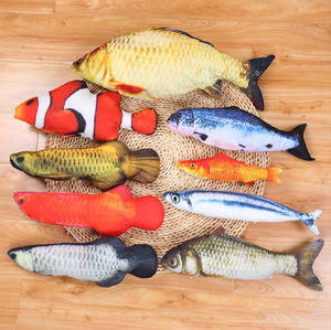 Wholesale Cat Sleeping Chew Toy Fish Plush <b>Pillow</b> Many Types of Fish Cat Toy - Product Image 1