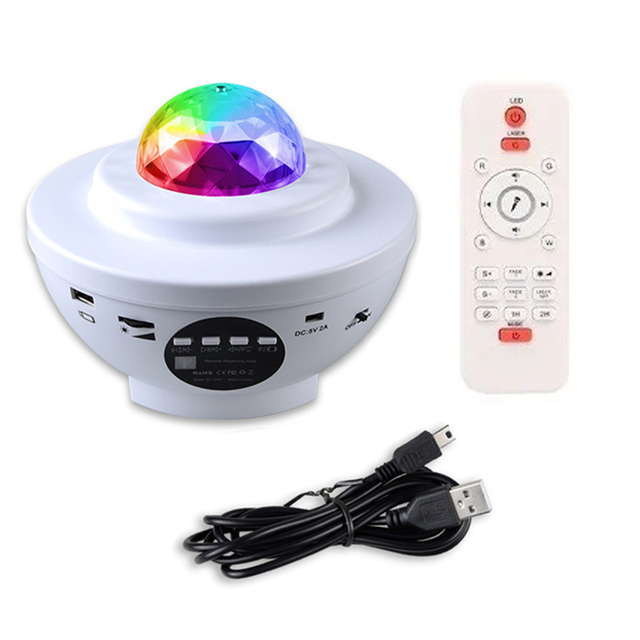 Remote Control 10 Color RGB Lamp Timing Switch Connected to Bluetooth Projection Lamp Atmosphere Portable Speaker