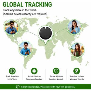 เครื่องติดตามสัตว์เลี้ยงสำหรับสุนัข กันน้ำ บลูทูธ ติดตามแบบเรียลไทม์ด้วย Google Find My ไม่มีค่าบริการรายเดือน สีดำ - Product Image 5