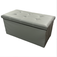 Banc de rangement ottoman moderne en cuir, pliable, empilable, polyvalent, avec housse amovible, taille personnalisée, pour chambre, hôtel, école