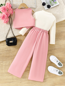 Nuovo stile set di abbigliamento per bambini per ragazze a vita alta alla moda francese vestito stile occidentale vestito versatile per bambini - Product Image 2
