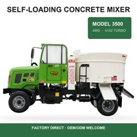 Camion malaxeur à béton autochargeur 4x4, type portable, système entièrement hydraulique, monté sur remorque pour projets de construction urbaine