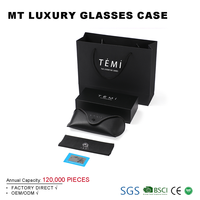 Étui à lunettes portable en cuir noir pas cher, durable, souple, étui mince pour lunettes de soleil, étui horizontal pour lunettes