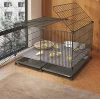 Cage à poulets modulaire en métal 39x37cm avec plateau à déjections coulissant, enclos détachable multi-niveaux pour canards, pigeons, cailles et volailles