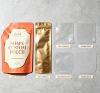 Pochettes souples personnalisées écologiques en plastique de qualité alimentaire avec bec verseur pour jus de fruits (ananas, mangue), boissons lactées et café