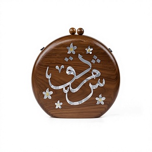 Pochette de soirée en bois incrustée de nacre MOP, écologique et luxueuse, avec un savoir-faire de qualité supérieure pour les mariages, les réceptions et les festivals - Product Image 1