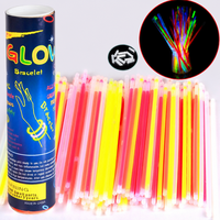 Bâtons lumineux jetables, imperméables, durables et colorés de 8 pouces, accessoires de fête néon, bracelets et colliers lumineux pour festival