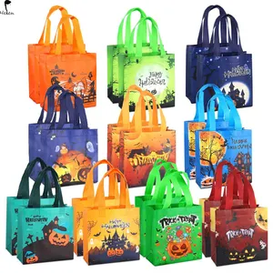 I sacchetti di caramelle di Halloween di alta qualità con manici le borse di Halloween possono essere aperti in tessuto non tessuto riutilizzabile per bambini