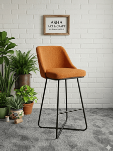 Luxury Suede Fabric Bar Chair with Metal Frame Bar <b>Stool</b> for Kitchen Counter Furniture - Product Image 3