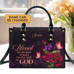 Bolso de mano de nuevo diseño Blessed Are the Pure in Heart for They Shall See God Print Bolsos al por mayor para mujer Logotipo personalizado de lujo - Product Image 4