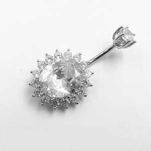 Piercing de nombril tendance à filetage externe en argent sterling 925, bijoux de corps en gros - Product Image 5
