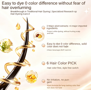 Crema Colorante Permanente per Capelli alle Erbe Personalizzata, Molteplici Colori: Marrone Freddo, Tè al Latte, Rosso Lampone, per <span class=keywords><strong>Colorazione</strong></span> Domestica e Professionale - Product Image 2