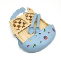 Ensemble de vaisselle pour enfants en bambou écologique de haute qualité, motif koala, personnalisé, sans BPA, assiette à ventouse divisée pour bébé et tout-petit