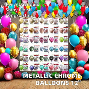 Ballons en latex métallisé chromé de <span class=keywords><strong>12</strong></span> pouces d'épaisseur en forme d'ours en peluche pour décorations de fête d'anniversaire, vente en gros, minimum 100 pièces emballées individuellement - Product Image 2