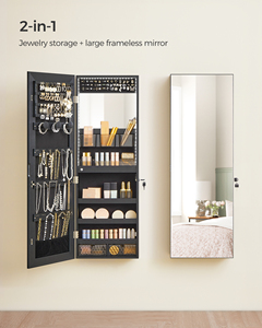 Organisateur de <span class=keywords><strong>bijoux</strong></span> mural avec porte coulissante <span class=keywords><strong>SONGMICS</strong></span>, <span class=keywords><strong>armoire</strong></span> <span class=keywords><strong>à</strong></span> <span class=keywords><strong>bijoux</strong></span>, miroir mural noir, <span class=keywords><strong>armoire</strong></span> <span class=keywords><strong>à</strong></span> <span class=keywords><strong>bijoux</strong></span> - Product Image 2