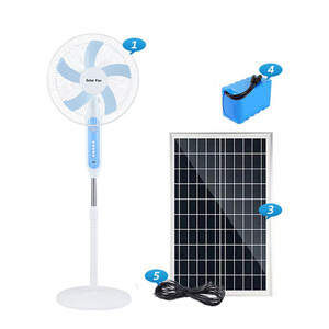 <span class=keywords><strong>Ventilateur</strong></span> Solaire <span class=keywords><strong>HELIOS</strong></span> 3 Vitesses 25W Électrique Rechargeable, Plafonnier et sur Pied, avec Batterie Lithium Longue Durée pour Usage Extérieur - Product Image 4