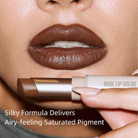 Rouge à lèvres personnalisé hydratant de votre marque, pigmenté, marque privée, maquillage léger pour les lèvres, fini mat, crème, végétalien, nude