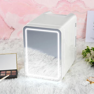 <span class=keywords><strong>Precio</strong></span> al por mayor portátil 6L Mini pequeño refrigerador cosmético belleza cuidado de la piel espejo de maquillaje 12V <span class=keywords><strong>nevera</strong></span> rosa con luz Led - Product Image 4