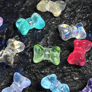 Quality Assurance 3D Glazed 3D Bow Vertical Hole Beads Transparent Glass Beads <b>DIY</b> <b>Accessories</b> - Product Image 3