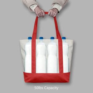 Sac fourre-tout en toile de coton personnalisé pour la vente en gros avec poche et fermeture éclair, sacs fourre-tout pour femmes avec logo imprimé sur mesure par sublimation - Product Image 4