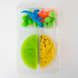 Slime personnalisé à faire soi-même, série <span class=keywords><strong>dinosaure</strong></span>, pâte cristalline, slime <span class=keywords><strong>vert</strong></span> pailleté, sable jaune, fabrication de jouets à faire soi-même, emballage en boîte colorée pour enfants - Product Image 5