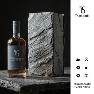 Coffret Cadeau Bouteille de Whisky Vide Motif <span class=keywords><strong>Ardoise</strong></span> 750ml, Étui Rigide de Luxe pour Spiritueux Texture Pierre, Contenant à Vin <span class=keywords><strong>et</strong></span> Verre - Product Image 1