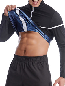 Giacca da uomo per <span class=keywords><strong>Sauna</strong></span> snellente sudore tuta da Yoga per <span class=keywords><strong>Sauna</strong></span> sudorazione vestiti Fitness manica lunga Shapewear da allenamento