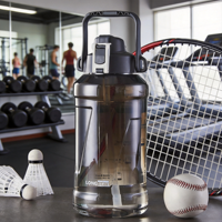 Bouteilles d'eau réutilisables Longstar Creative Minimalist 2000ml sans BPA, anti-fuite, écologiques, avec paille rabattable, pour la gym, le sport et les activités de plein air