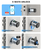 Nouvelle conception de serrure à cylindre biométrique sans clé Tuya avec empreinte digitale et code PIN, serrure intelligente à empreinte digitale Tuya
