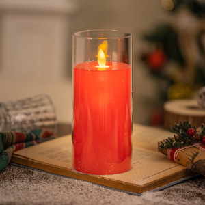 Grande taille 7.5x25cm <span class=keywords><strong>bougie</strong></span> LED en plastique acrylique rouge à piles différentes tailles pour la décoration de table de mariage d'anniversaire à la maison - Product Image 5