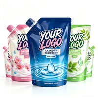 Pochette souple personnalisée avec bec verseur pour shampoing, savon, lessive et liquide vaisselle