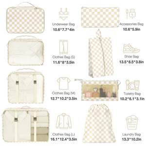 Custom 8 Set di imballaggio cubi per valigie da imballaggio cubo per bagagli da viaggio Organizer donne uomini - Product Image 3