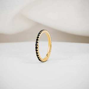 Luxury Handmade 18k Solid Gold Wedding Band Full Eternity <b>Stacking</b> <b>Ring</b> with 50 Natural Diamonds IGI Certified Unisex - Product Image 5