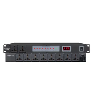 ST-338 Sistema de som de sequência de alta potência equipamento de dj sequenciador de fonte de alimentação 8 canais