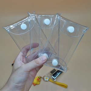 Emballage Transparent avec boutons, sac à poignée en plastique PVC - Product Image 4