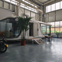 Casas de construcción móviles prefabricadas de lujo modernas, cápsula espacial pequeña, marco de acero galvanizado, hoteles, centros turísticos, contenedor solar