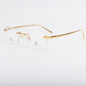 מקורי הרבה 18K טיטניום מסגרת מלבנית משקפיים זהב אפור משקפיים אופנתיים - Product Image 1